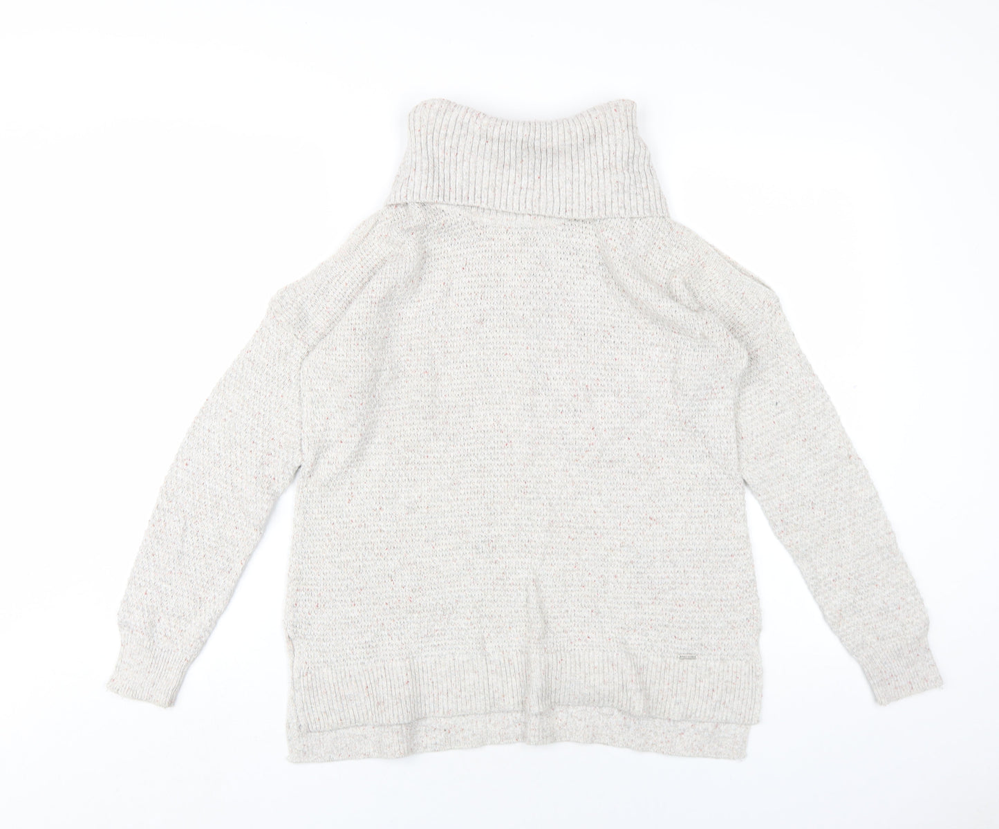 Hollister Womens Grey Roll Neck Cotton Pullover Jumper Size M