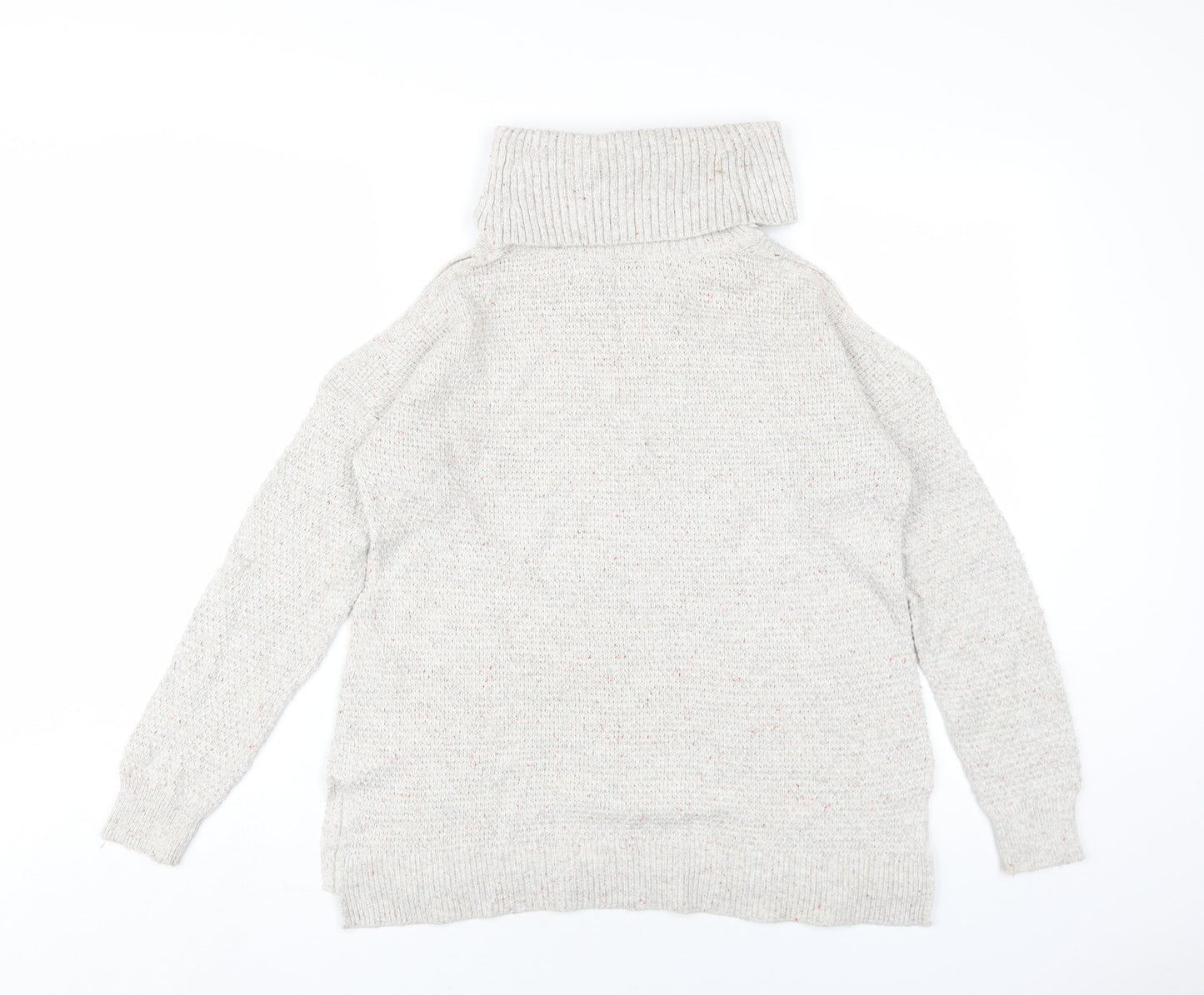 Hollister Womens Grey Roll Neck Cotton Pullover Jumper Size M