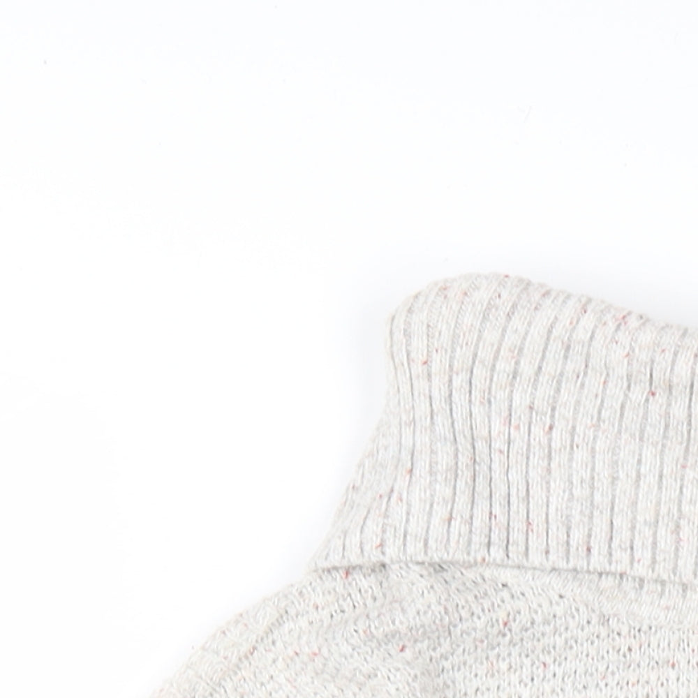 Hollister Womens Grey Roll Neck Cotton Pullover Jumper Size M