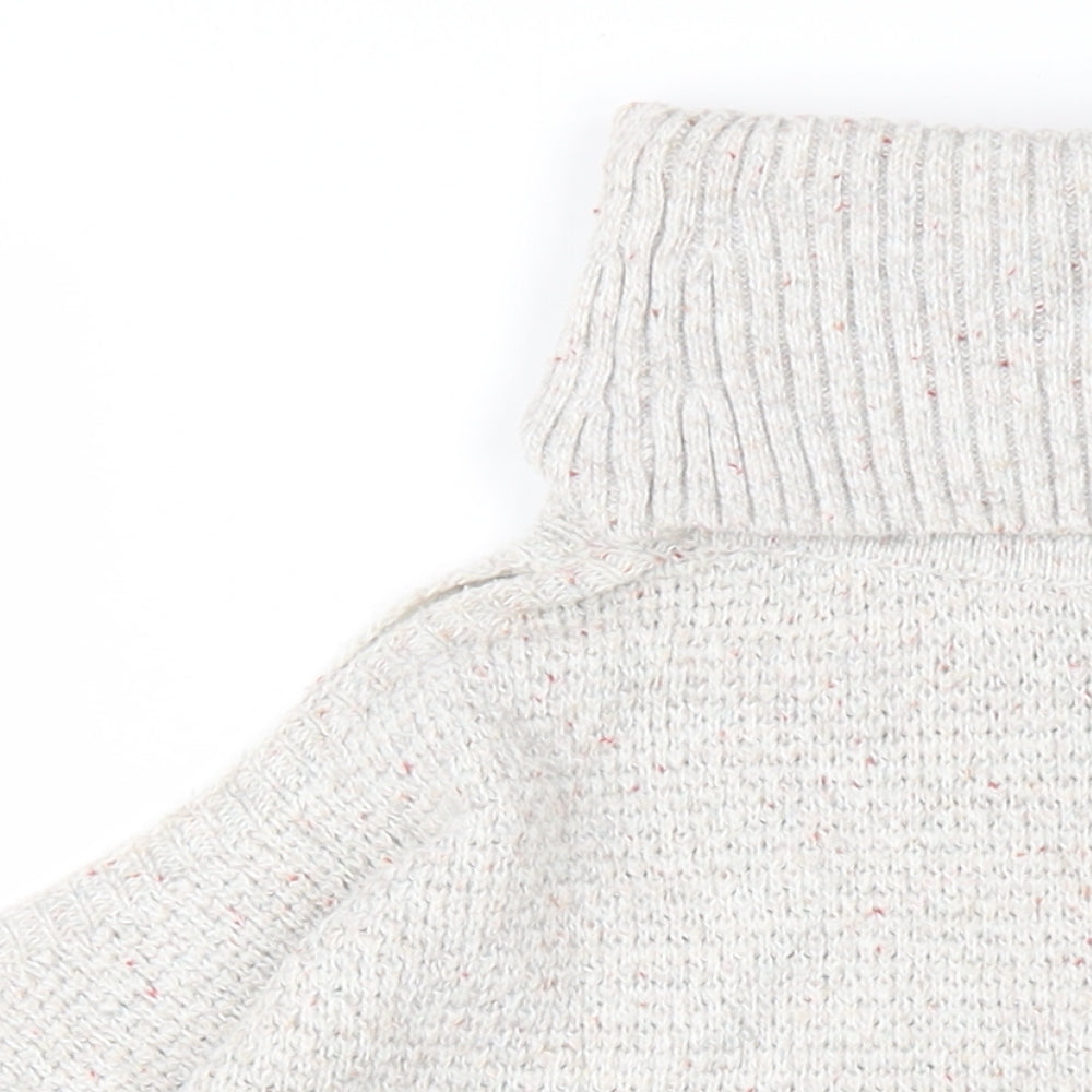 Hollister Womens Grey Roll Neck Cotton Pullover Jumper Size M