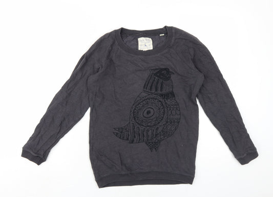 Womens UK 10 Regular Jack Wills Grey Pullover Sweatshirt