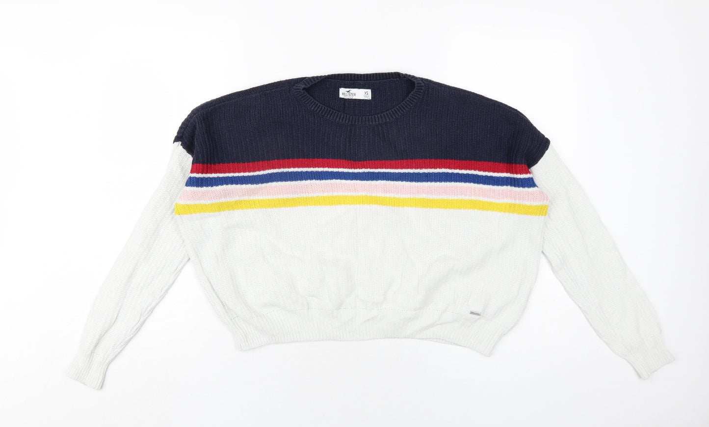 Hollister Womens Multicoloured Round Neck Cotton Pullover Jumper Size XS
