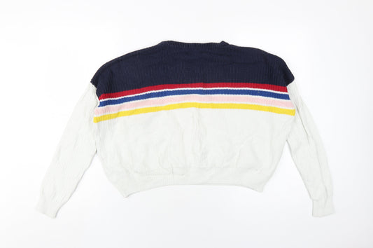 Hollister Womens Multicoloured Round Neck Cotton Pullover Jumper Size XS