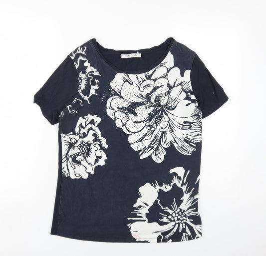 Womens UK Size 12 Betty Barclay Blue Viscose T-Shirt