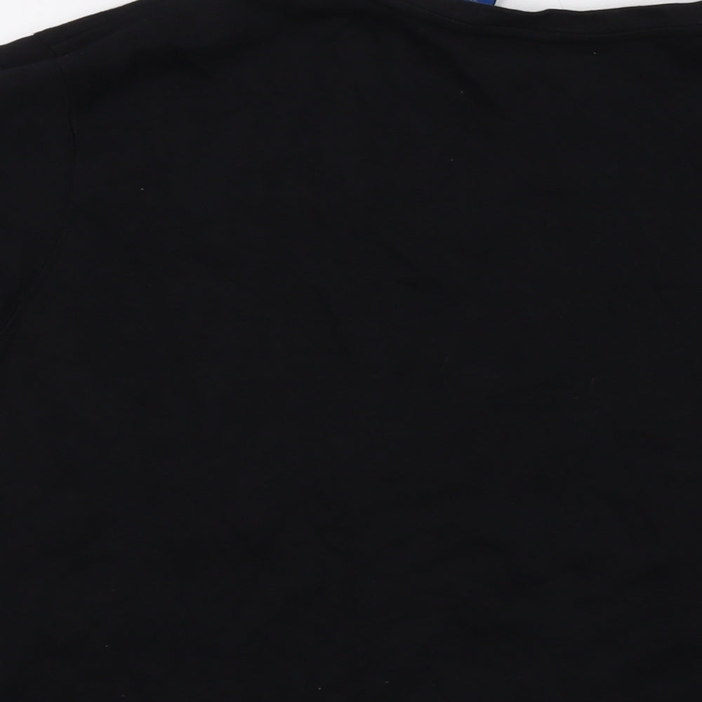 Karen Scott Womens Black Cotton Basic T-Shirt Size 2XL V-Neck