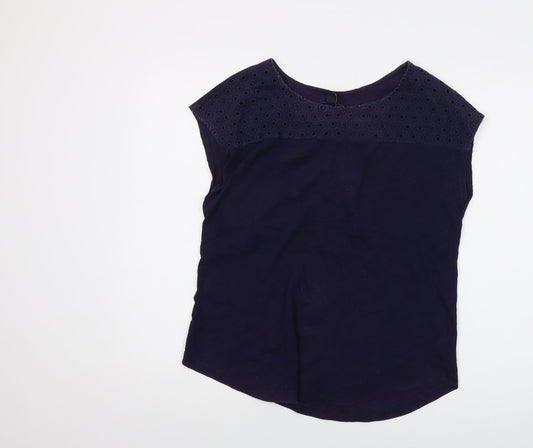 Gap Womens Blue Cotton Basic T-Shirt Size M Round Neck