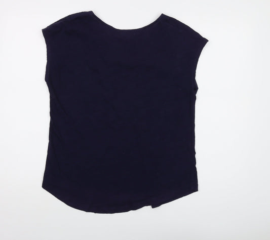 Gap Womens Blue Cotton Basic T-Shirt Size M Round Neck