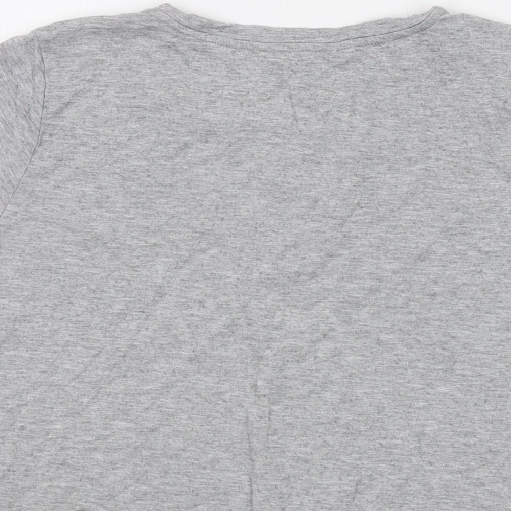 French Connection Womens Grey Viscose Basic T-Shirt Size M Round Neck