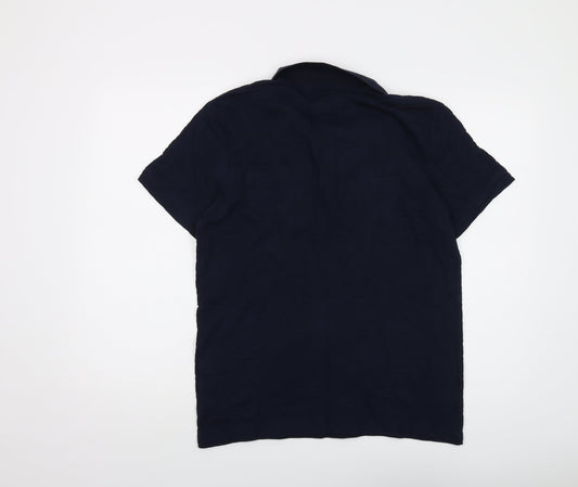 TOM TAILOR Mens Blue Cotton Polo Size M Collared Button