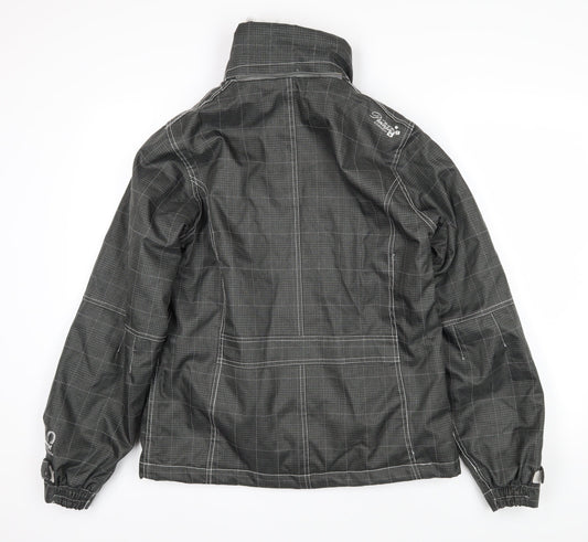Protest Womens Grey Check Gilet Coat Size 14 Zip