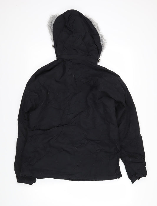 Paola Mondo Womens Black Jacket Coat Size 12 Zip