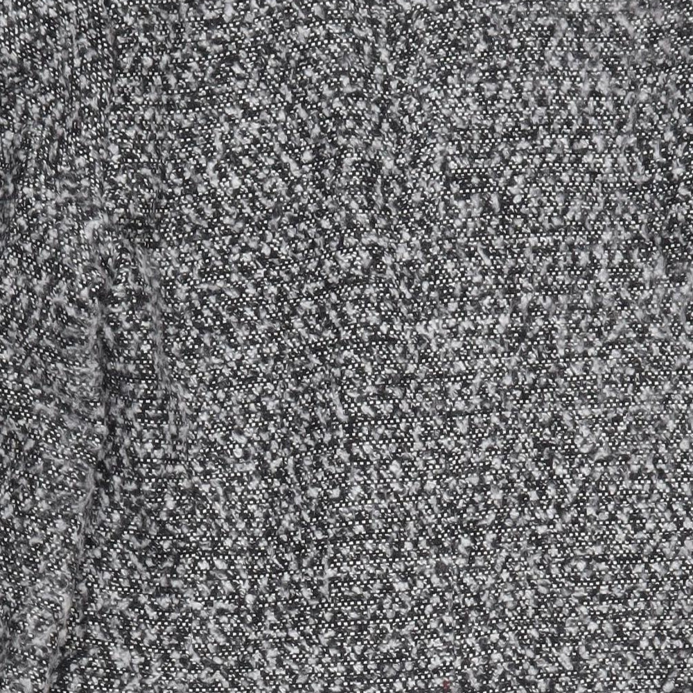 Brand and care label for French Connection women’s grey overcoat coat, size M, button