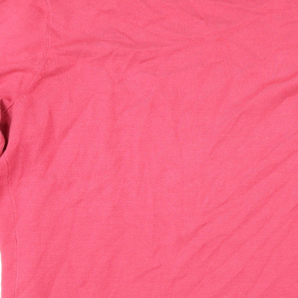 CC Womens Pink V-Neck Viscose Cardigan Jumper Size S