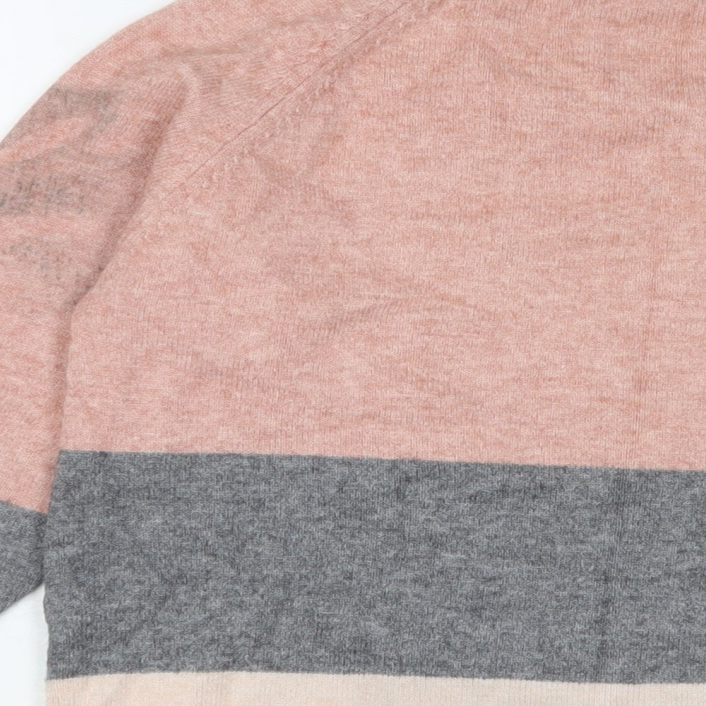 Brand and care label for Only women’s multicoloured crew neck striped viscose jumper, size S