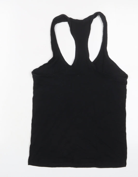Reebok Womens Black Cotton Basic Tank Size S Scoop Neck Pullover