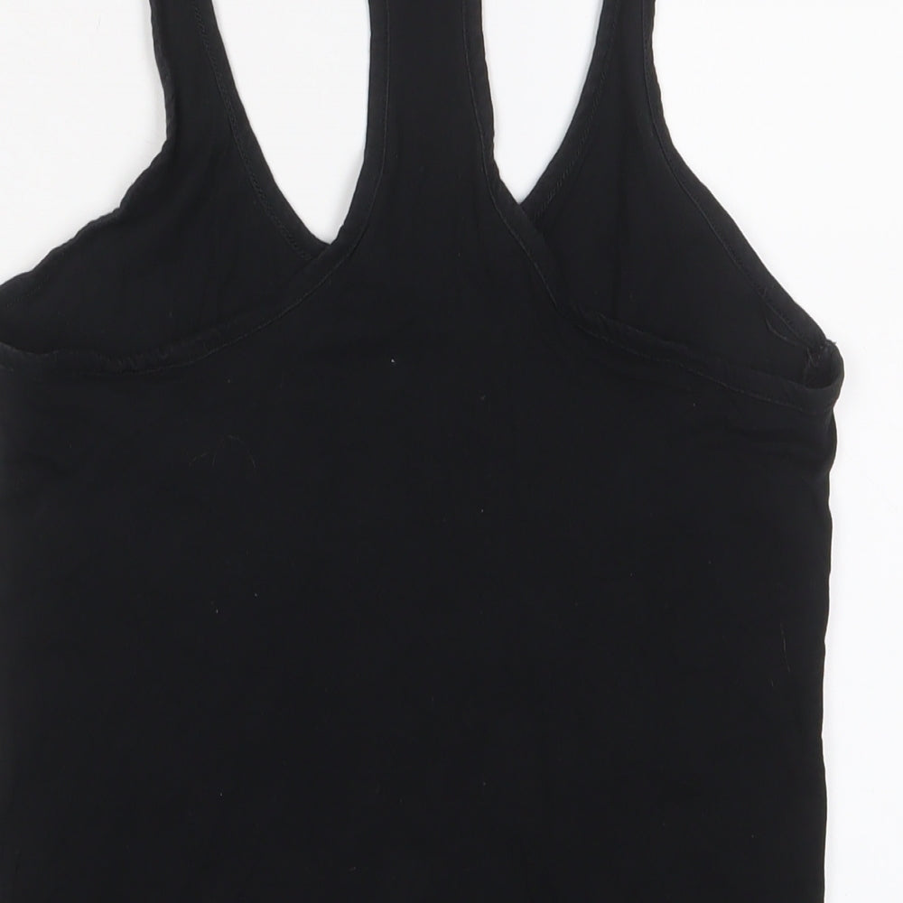 Reebok Womens Black Cotton Basic Tank Size S Scoop Neck Pullover
