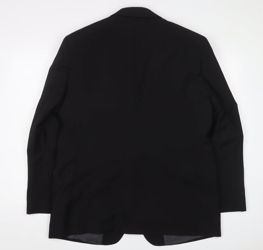 Marks and Spencer Mens Black Polyester Jacket Suit Jacket Size 44 Regular