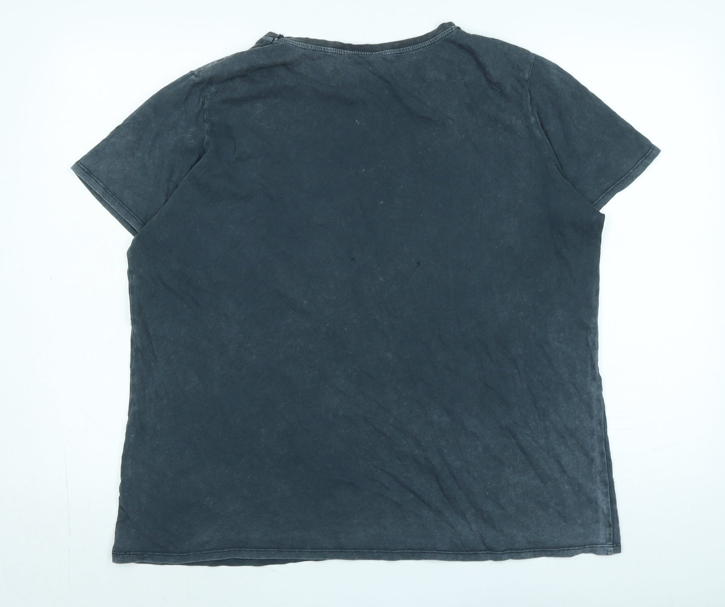 Disney Womens Grey Cotton Basic T-Shirt Size 2XL Crew Neck - Logo - Walt Disney Micky