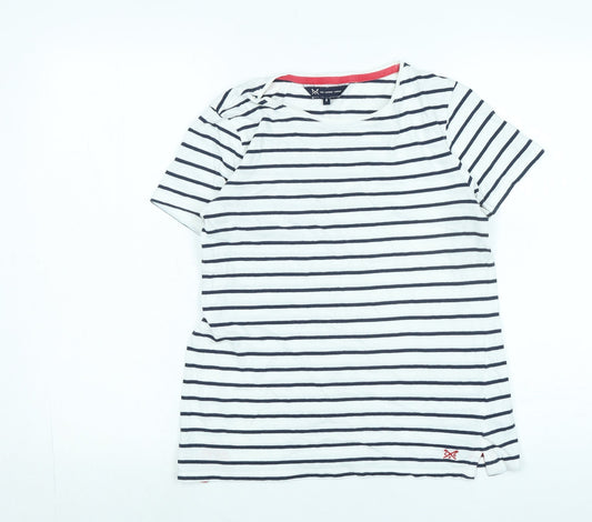 Womens UK Size 8 Crew Clothing White Cotton T-Shirt
