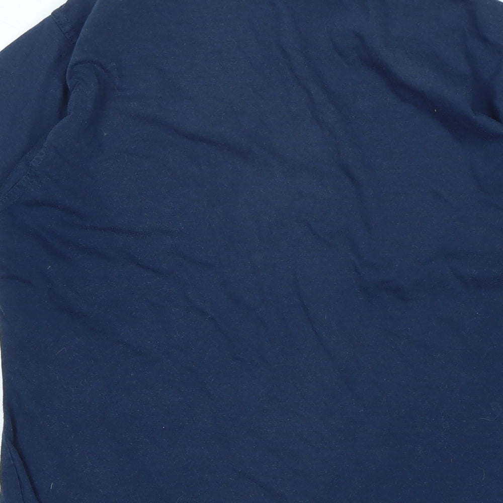 Donnay Womens Blue Cotton Basic T-Shirt Size 14 V-Neck - Logo