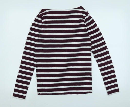 Gap Womens Red Cotton Jersey T-Shirt Size M Boat Neck - Logo