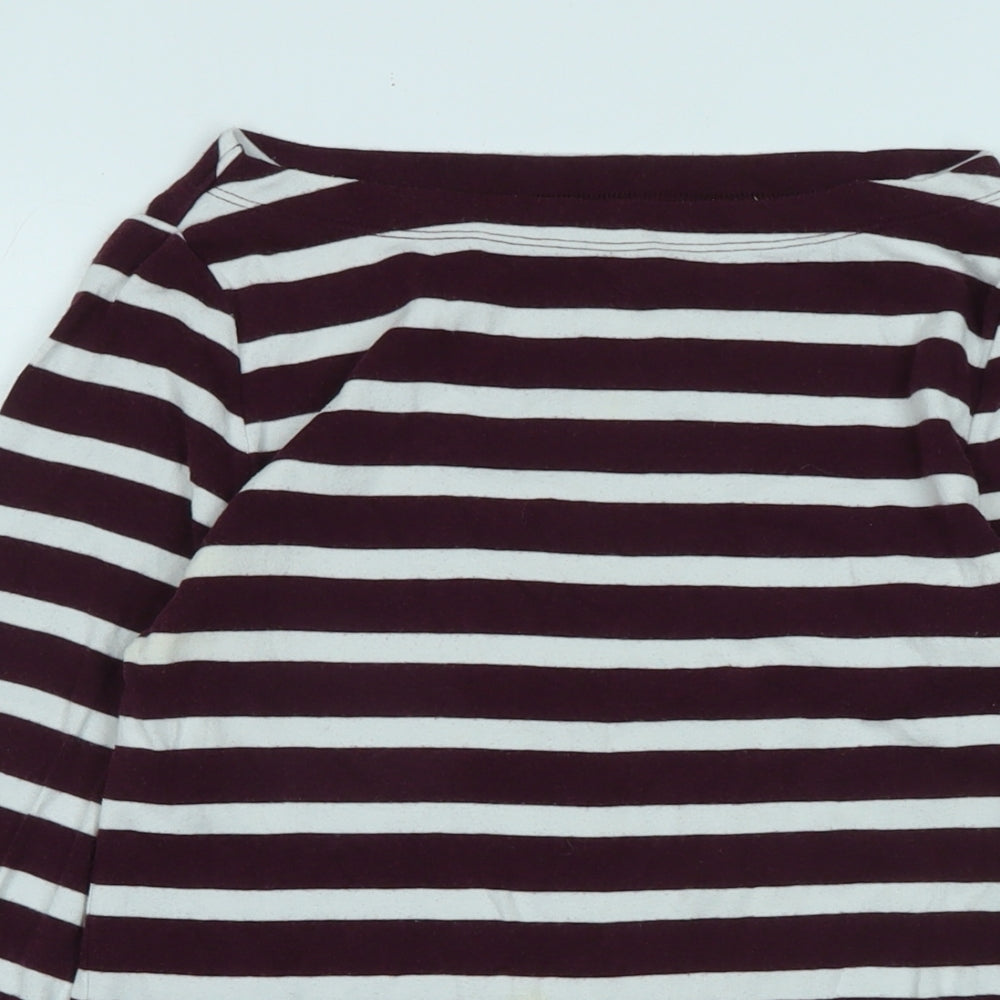 Gap Womens Red Cotton Jersey T-Shirt Size M Boat Neck - Logo