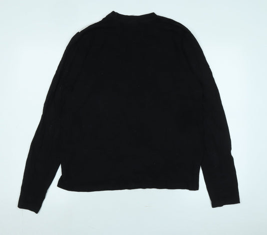 Disney Mens Black Cotton T-Shirt Size S Crew Neck - Logo