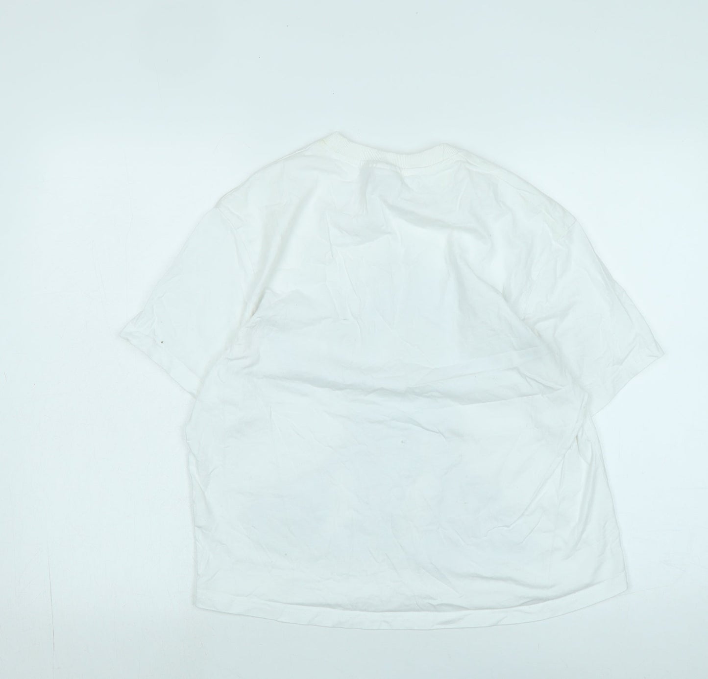 Disney Womens White Cotton Basic T-Shirt Size S Crew Neck - Logo - Disney Character.