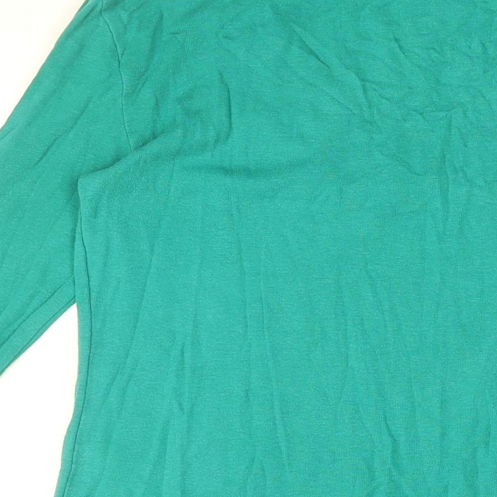 Gap Womens Green Cotton Basic T-Shirt Size M V-Neck