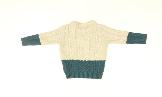 Minoti Baby Beige Acrylic Pullover Jumper Size 12-18 Months Pullover