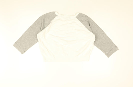 French Connection Womens White Cotton Basic T-Shirt Size S Round Neck