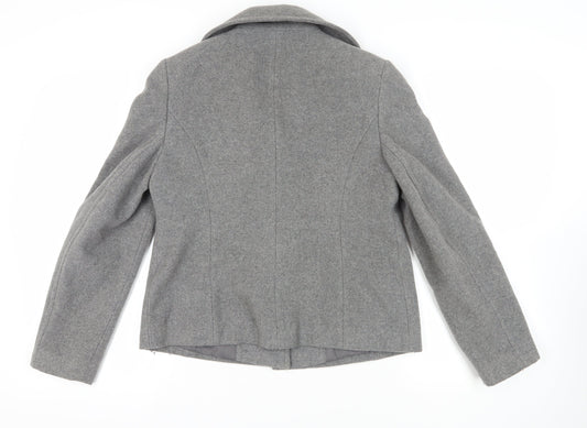 Dorothy Perkins Grey Buttoned Wool Jacket Size 12