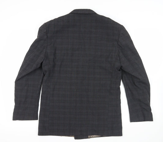 Diesel Grey Check Double-Breasted Blazer, Size 38