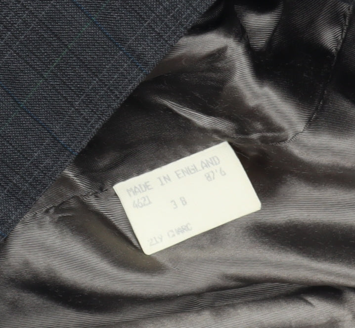 Diesel Grey Check Double-Breasted Blazer, Size 38