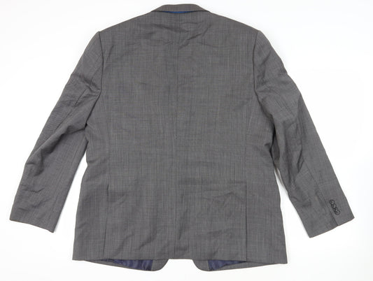 Daniel Hechter Grey Blazer, Size 48, Wool, Excellent