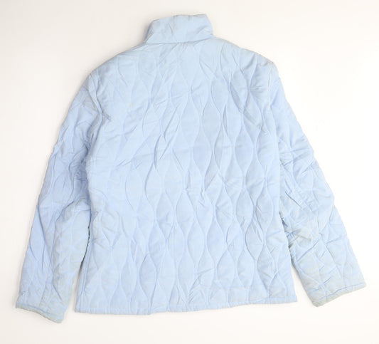 Jack Murphy Womens Blue Quilted Coat Size 12 Zip