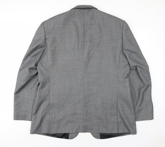 Karl Jackson Mens Grey Polyester Jacket Blazer Size 48 Regular