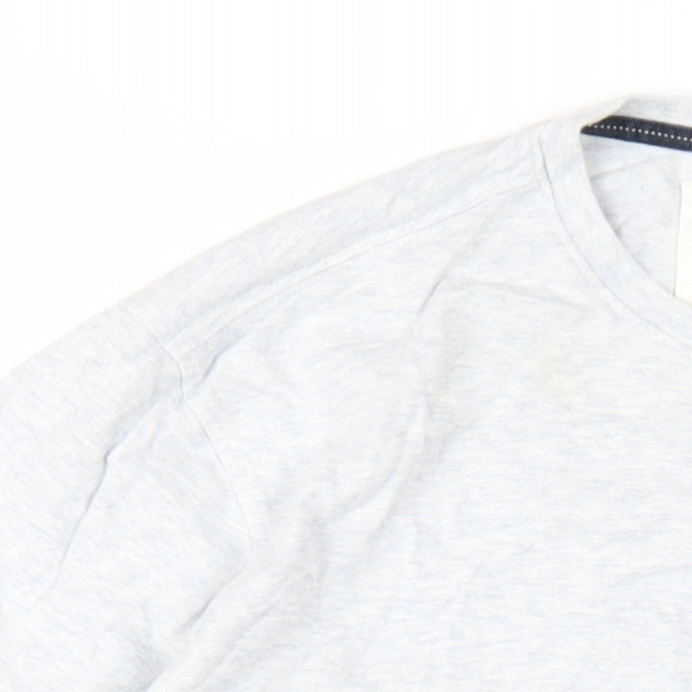 Crew Clothing Mens Grey Cotton T-Shirt Size M Round Neck