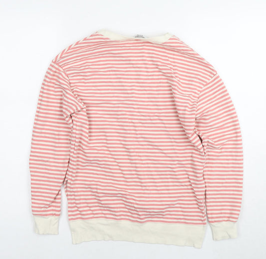 Khost Womens Pink Striped Cotton Pullover Sweatshirt Size 8 Pullover