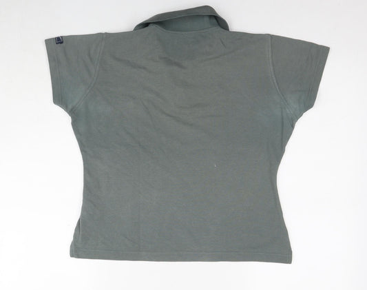 Reebok Womens Green Cotton Basic Polo Size 12 Collared