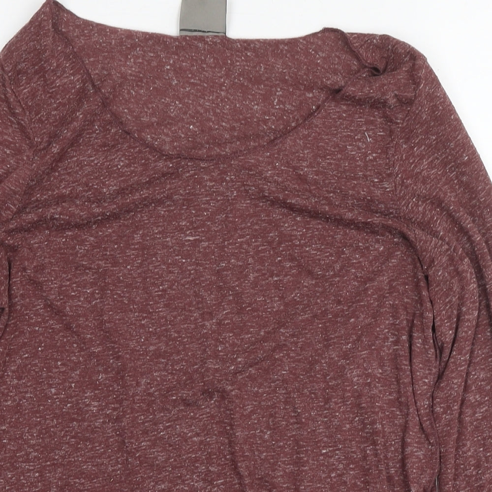 VERO MODA Womens Brown Polyester Basic T-Shirt Size S Round Neck