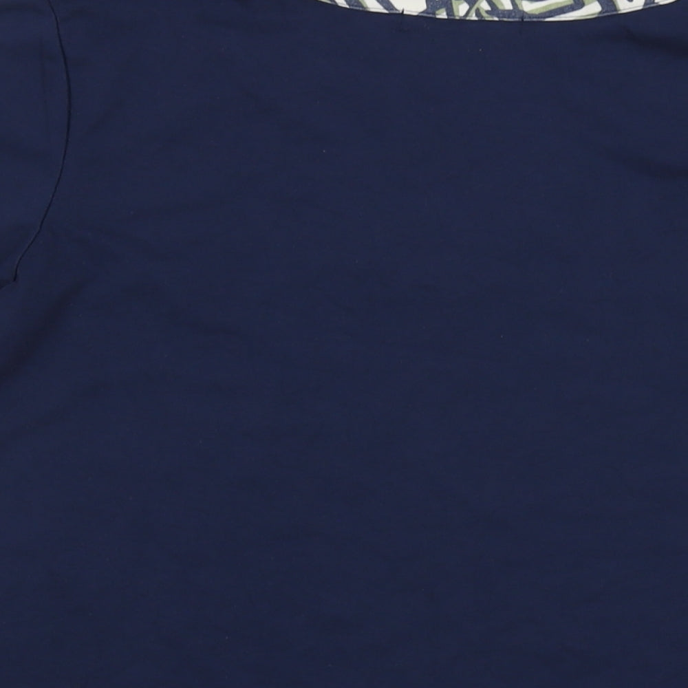 Poppyr Womens Blue Polyester Basic T-Shirt Size 10 V-Neck