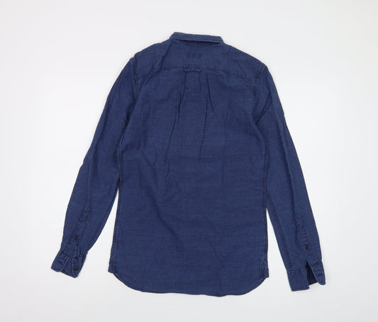 Jack Wills Mens Blue Cotton Button-Up Size XS Collared Button