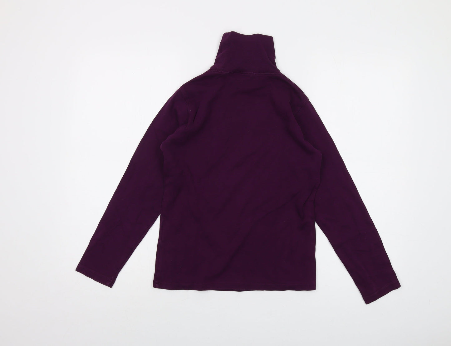 The Golf Womens Purple Cotton Basic T-Shirt Size S Roll Neck