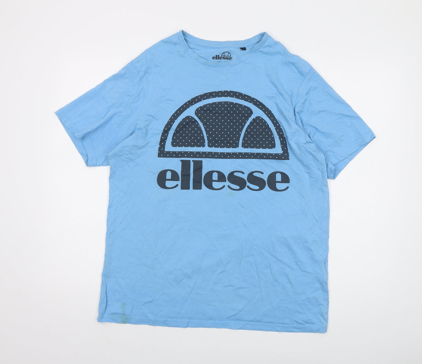 ellesse Mens Blue Cotton T-Shirt Size M Crew Neck