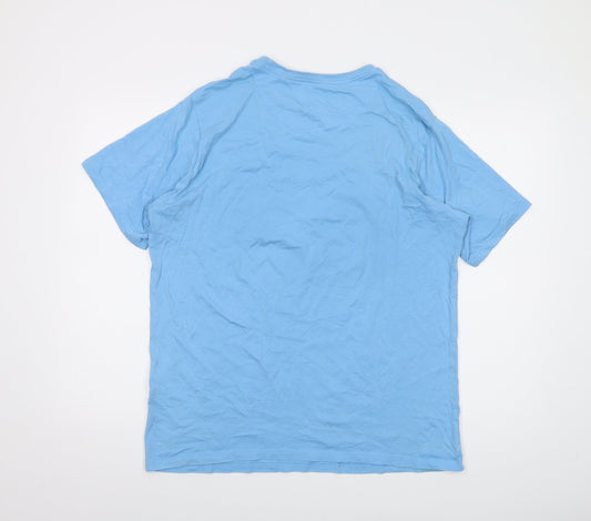 ellesse Mens Blue Cotton T-Shirt Size M Crew Neck