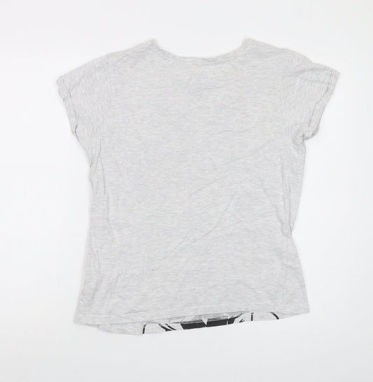 Disney Womens Grey Cotton Basic T-Shirt Size 10 Crew Neck - Minnie Mouse