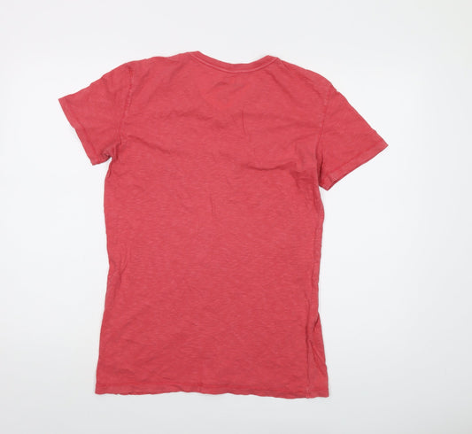 American Eagle Womens Pink Cotton Basic T-Shirt Size XS V-Neck