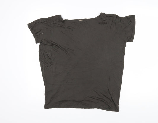 Desray Womens Grey Cotton Basic T-Shirt Size 10 Sweetheart