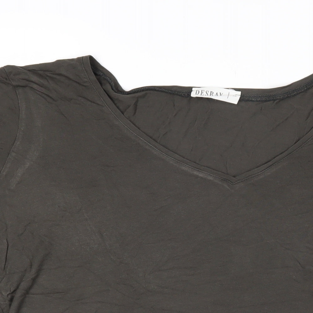 Desray Womens Grey Cotton Basic T-Shirt Size 10 Sweetheart
